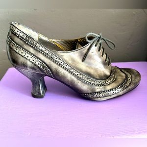 Mary Jane wingtip heels with laces